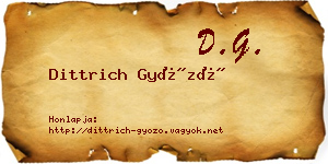 Dittrich Győző névjegykártya